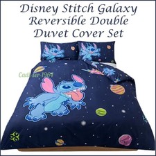 Disney Stitch Galaxy Navy DOUBLE Duvet Set Stitch Bedding Set NEW 100% Cotton