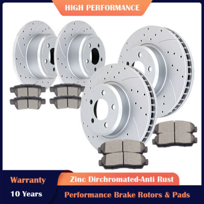 Front Rear Brakes and Rotors Brake Pads Kits for Dodge Challenger