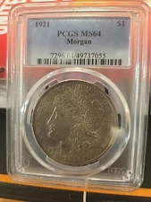 1921-p Morgan Silver Dollar PCGS MS64 Beautiful Obv And Rev Original Toning Nice