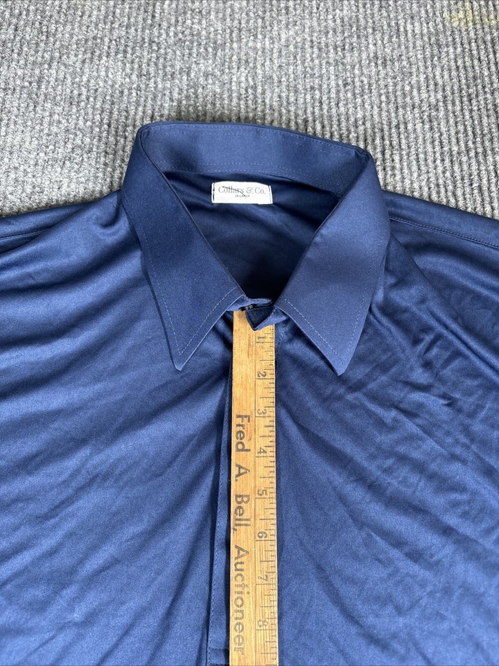 NWOT Collars and Co Collar Polo Golf Shirt Mens 2XL Dark Blue Solid