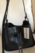 Kassandre Paris 'Ely' Small Leather Bucket Bag in Black