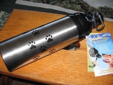 Dog Water Bottle, Portable, Leak-Proof, stainless-steel W/ puppy feet design NEW
