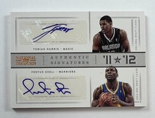2012-13 Panini Nat'l Treasures #87 Tobias Harris & Festus Ezeli Auto 15/49 BA18