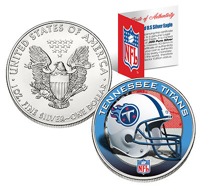 TENNESSEE TITANS 1 Oz .999 Fine Silver American Eagle $1 Coin NFL
