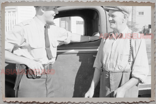 50s CANADA SASKATCHEWAN ASSINIBOIA MEN CAR TRUCK ROAD VINTAGE Photograph 6459 - Picture 1 of 2