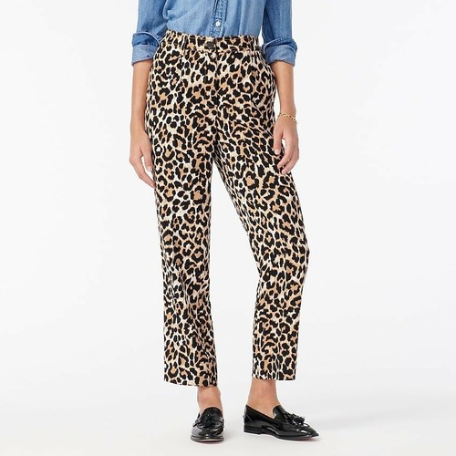 J Crew Women's Tailored Relaxed Leopard 