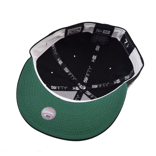 New Era Chicago White Sox Laurel Sidepatch 59Fifty Men's Fitted Hat Black-Green - Picture 5 of 5