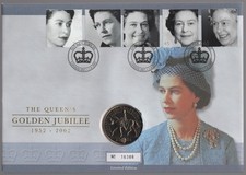2002 QEII £5 Coin Cover – Golden Jubilee