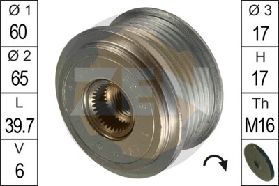 ERA Generatorfreilauf ZN5438 für MAZDA 626 4 Hatchback GE 24V GE5P FORD PROBE 2