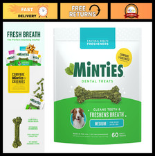 Dental Chews for Dogs - 60 Count, Mint Flavor, Vet-Recommended, Clean Teeth, Fre
