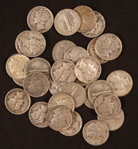 Lot of 30 - Silver Mercury Dimes (1919-1945) - VG-XF - Nice Appearances - Lot #6