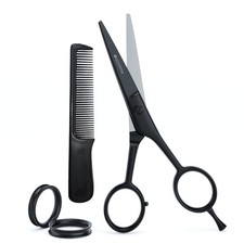 Small Scissors with Comb for Beard, Mustache, , Nose, Eyebrow, Ear Hair - Hai...