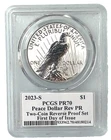 2023 S Peace Dollar  Coin Reverse Proof  FDOI PCGS PR70 David Hall Signed