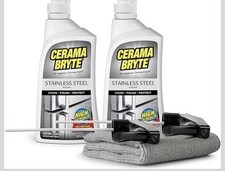 Cerama Bryte Stainless Steel Cleaner for Appliances Streak-Free Shine and Descal