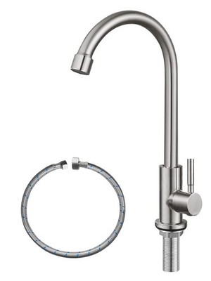 Cold Water Only Faucet Sus304 Stainless Steel Faucet For Kitchen Sink