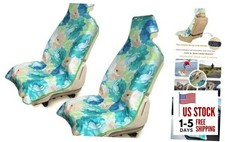 Waterproof Stain Resistant Towel Car Seat Cover  Universal Non-Slip 2Pack Flower