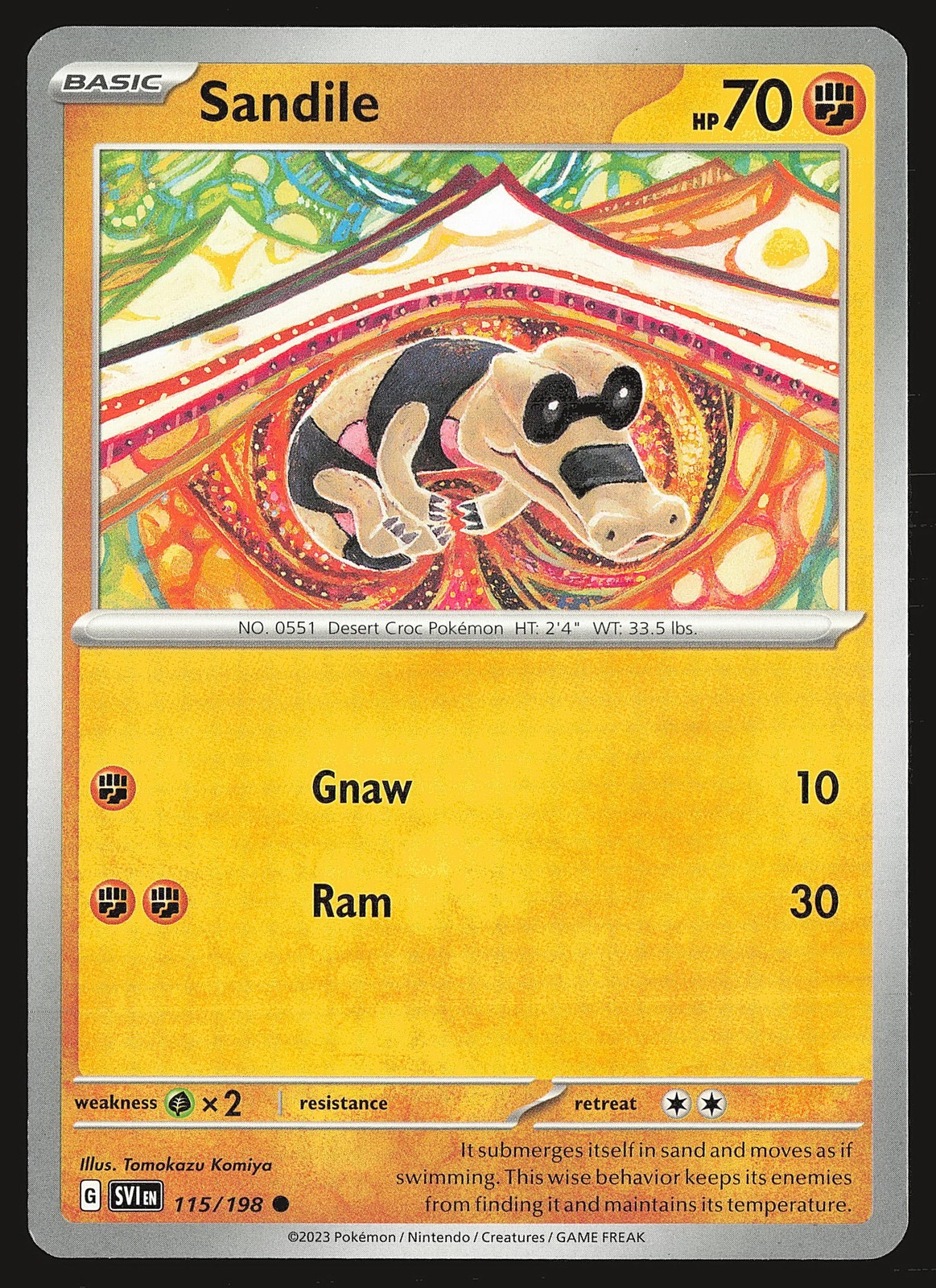 SV01: Scarlet & Violet Base Set Sandile #115/198 Common Pokemon Card