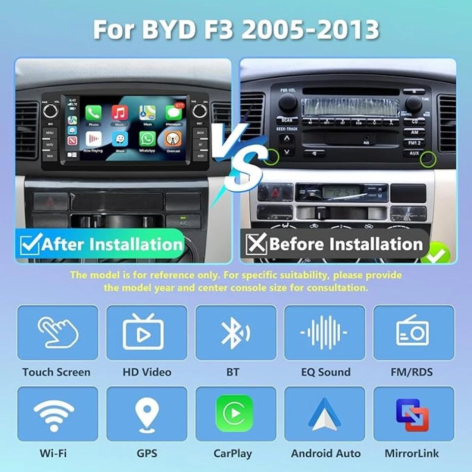 Für TOYOTA COROLLA E10 E11 E12 1990-2007 Autoradio Carplay Android 15 GPS 2+64G - Bild 3 von 4