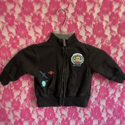 Paul Frank Space Monkey Graphic Print Zip Jacket Black 12M Baby Full Zip
