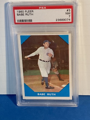 1960 Fleer Baseball Greats #3 Babe Ruth Card - PSA 7 NM