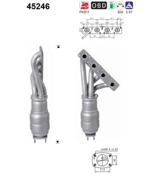 Katalysator AS 45246 FüR BMW 1Er E87 3Er E90 Touring E91 E81 E88 116 118 316 318-image