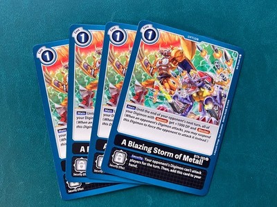 A Blazing Storm of Metal! BT5-103 Playset Battle of Omni Digimon Card Game x4