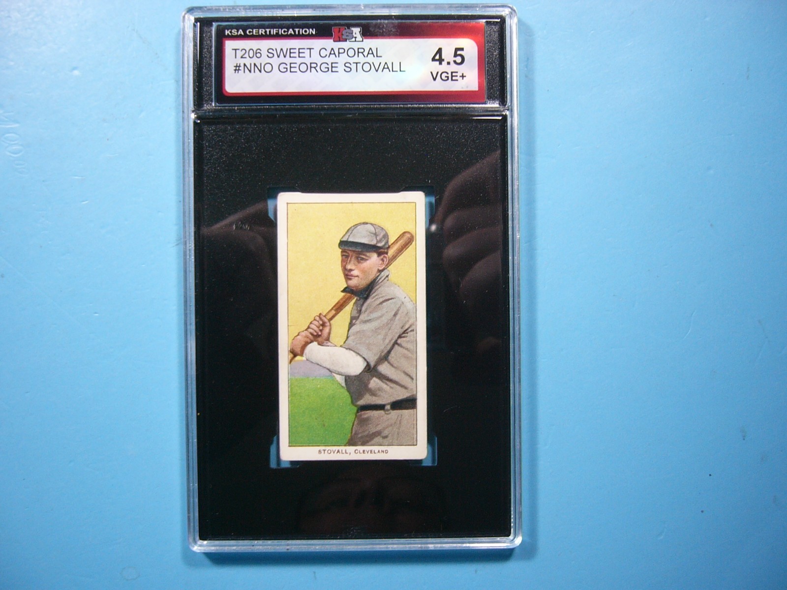 1909 T206 SWEET CAPORAL BASEBALL CARD NNO GEORGE STOVALL KSA 4.5 VG/EX+ 09/11 GL