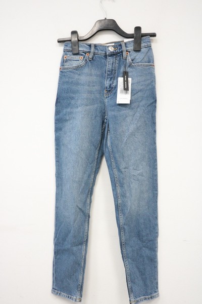 Mango Damen Jeans Mom Comfort Ankle High Waist Blau Gr.32 Neu-image