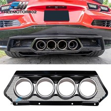Fits 23-25 Chevy Corvette C8 Z06 Zr1 Oe Silver Quad Exhaust Tips W Iron Grille