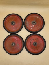 Vintage Set Of 4 Red Wagon Pedal Car Hard Rubber Tires  Wheels 4 1/2"