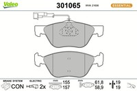 Bremsbelagsatz Scheibenbremse Essential Valeo 301065 FüR Alfa Lancia 166 Spark