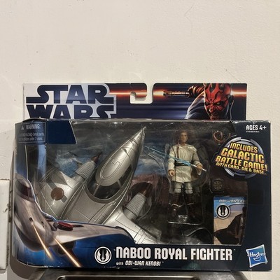 Star Wars Naboo Royal Fighter w/ Obi-Wan Kenobi Action Figure *NEW* New in Box!