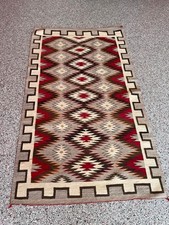 Vintage Navajo Native American "Eye Dazzler"  rug   73" X 42"