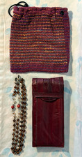 Mother’s Day Gift SET w/ eelskin Glass Case, Handwoven Bag, Beaded glasses Chain