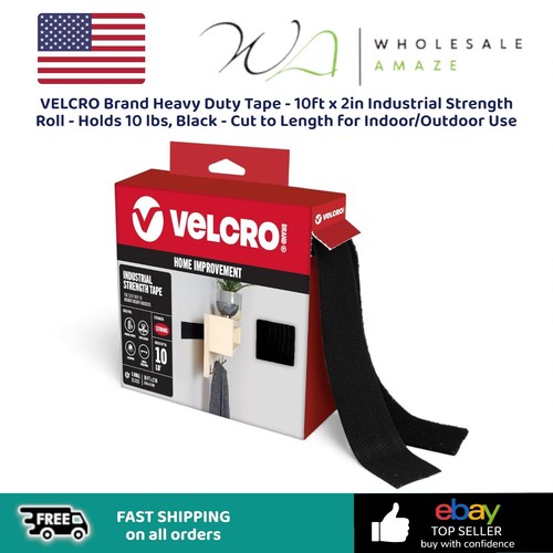 VELCRO Brand Heavy Duty Tape - 10ft x 2in Industrial Strength Roll - Holds 10 lb
