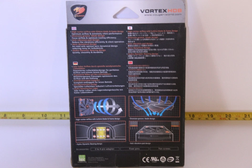 COUGAR VORTEX HDB Cooling Fan 120MM Hydro-Dynamic-Bearing (CF-V12H) - Image 2 of 2