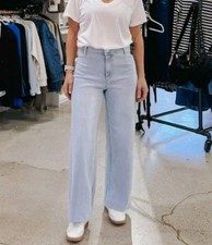 Oat NY Jean Straight Wide Leg Jeans Powder Light Size 8 Or 29 Waist