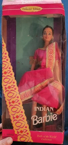 Vintage 1995 Mattel Dolls Of The World Collection Indian Barbie Doll 14451