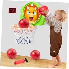 Mini Basketball Hoop LED Scoring Indoor Hoop with 2 Balls, Indoor Dinosaur