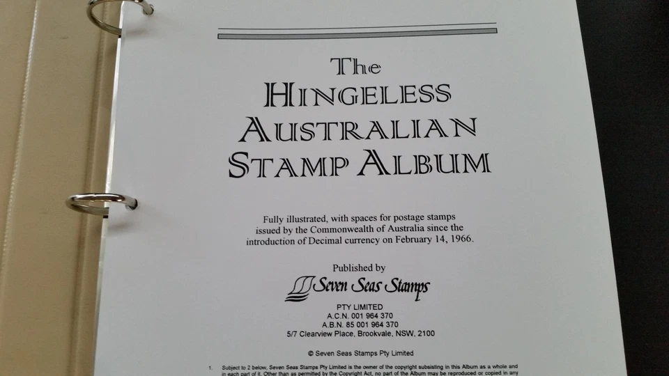 Seven Seas Hingeless Australian Ring Bound Stamp Album with Slip Case 1913 to 01 - image 3 of 4