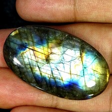 63.90Cts 100 Natural Labradorite Oval Cabochon Gemstone 24X41X7MM
