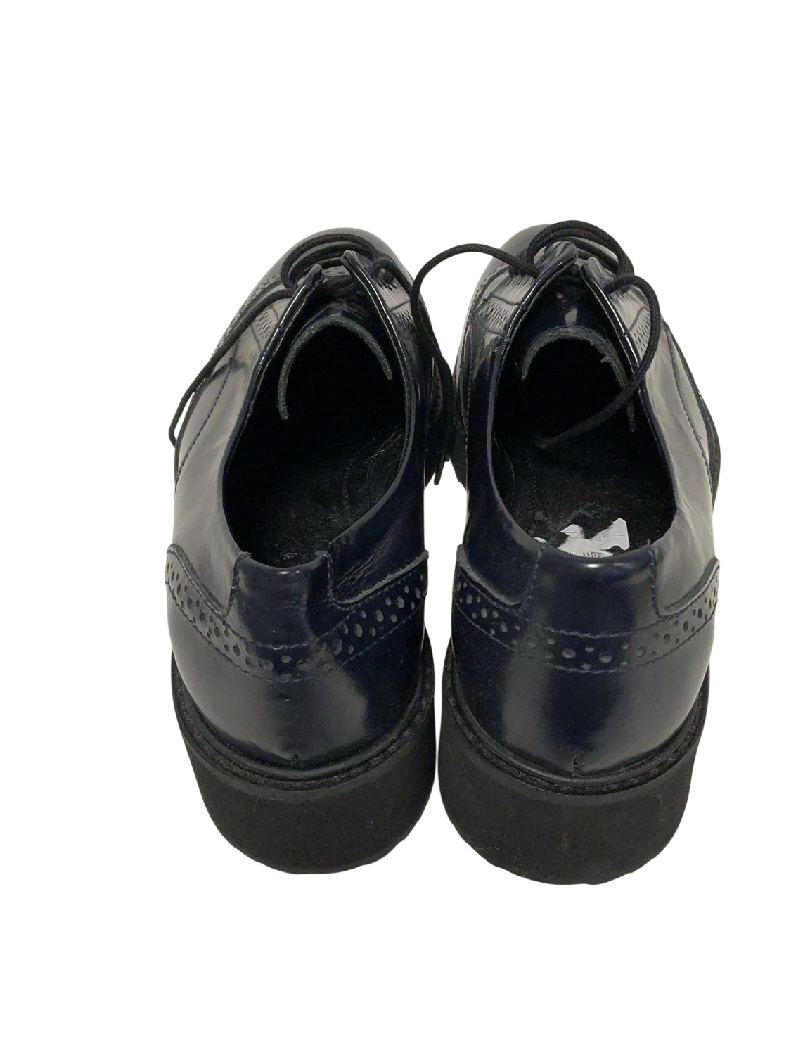 Massimo Dutti Navy Leather Platform Brogue Oxford Shoes UK 5 Wingtip image 7