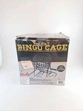 Deluxe Metal Bingo Cage Game Set Cards Balls Chips Used