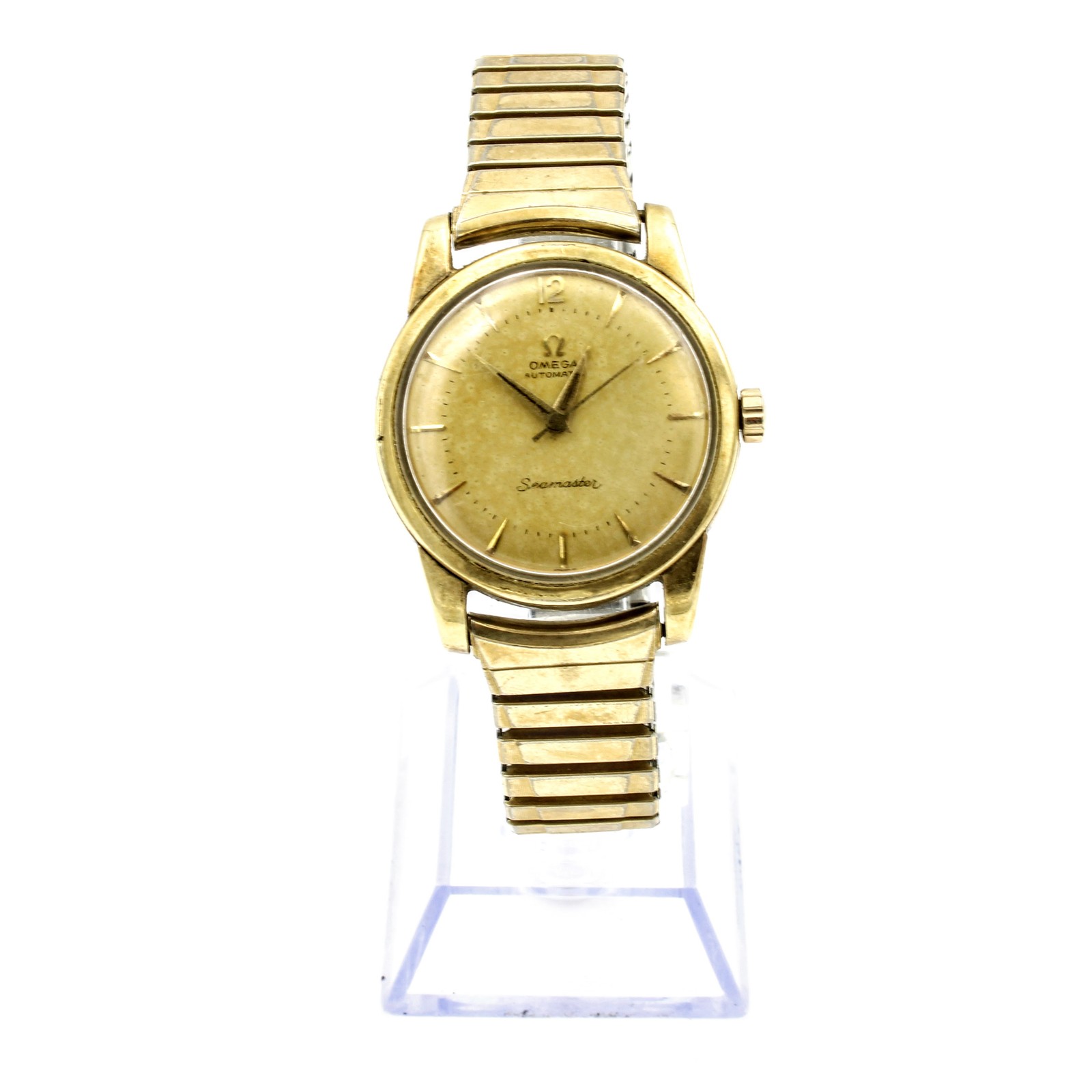 Vintage Omega Seamaster Gold-Tone 34mm 7IN Automatic Mens Wristwatch #WB3419-4