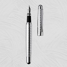 Otto Hutt,Füllfederhalter,Pen,Design 02,Sterling Silber,Guillochierung Wabe