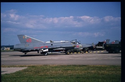 BH078 ORIGINAL K64 AIRCRAFT SLIDE: Swedish AF Saab J-35J Draken 35545 10/45