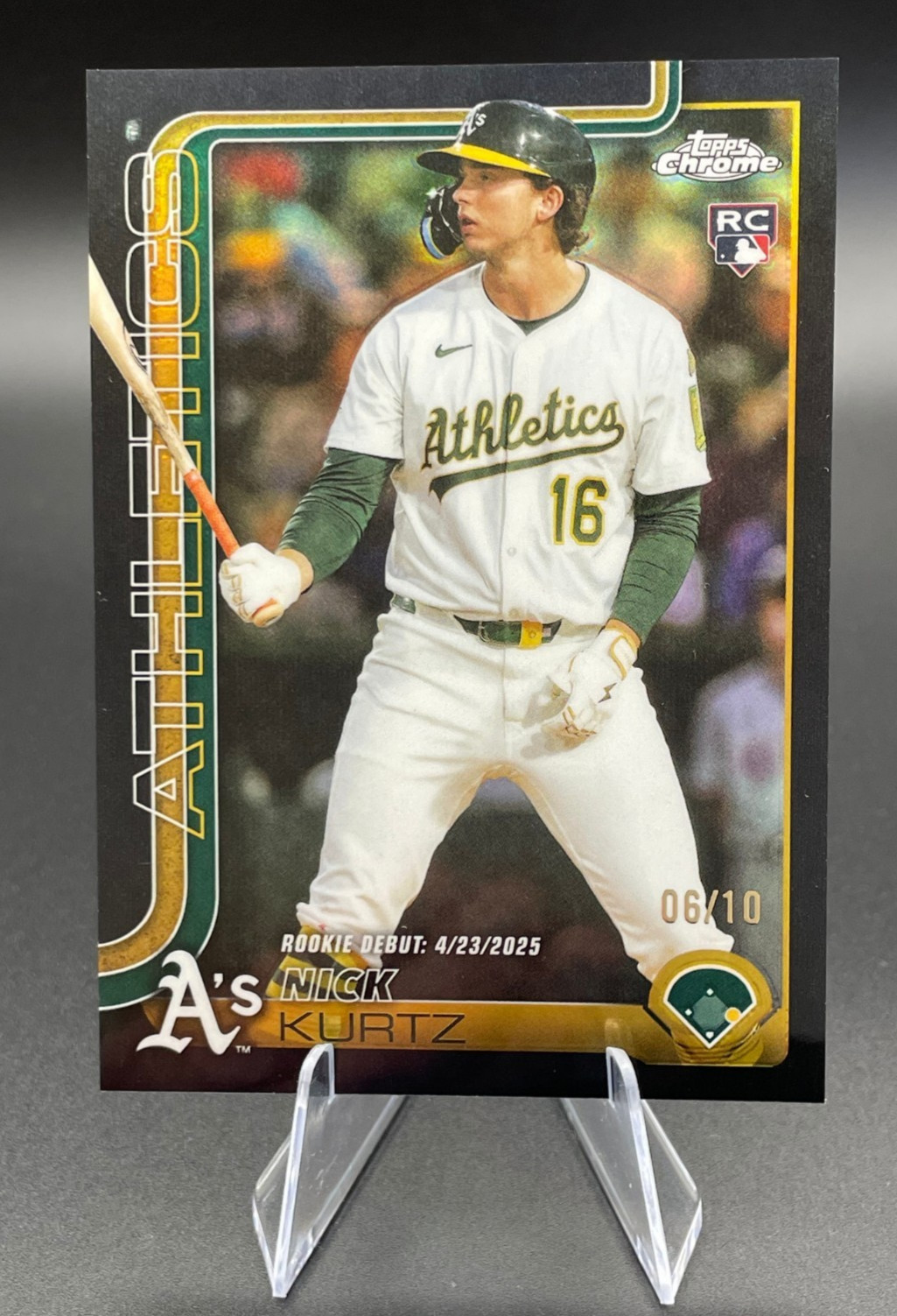2025 Topps Chrome Update USC180 Nick Kurtz Rookie Black Refractor /10 (RC)...