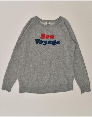 Old Navy Damen Grafik Sweatshirt Pullover UK 10 Small grau Baumwolle AP02