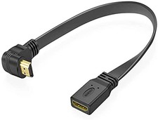 URWOOW HDMI Extension Cable High Speed 90-Degree Down Angle 1 Feet, Black