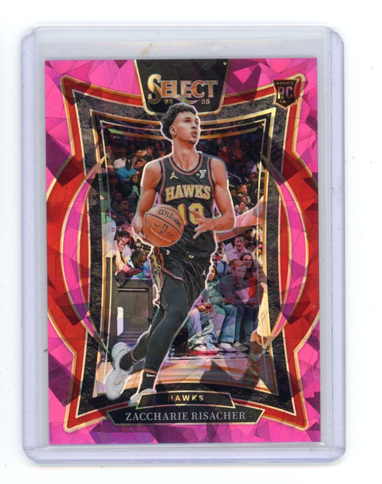 Zaccharie Risacher 2024-25 Select RC Pink Cracked Ice Prizm /99 Rookie #86